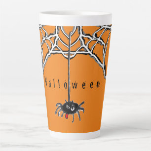 Caneca De Café Latte Aranhas Engraçadas Caricatura HALLOWEEN Cust.Lata