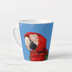 Caneca De Café Latte Arara azul e arara amarela e uma caneca-escarlate