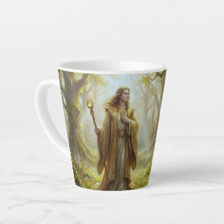 Caneca De Café Latte  Arcane Wanderer in Enchanted Forest