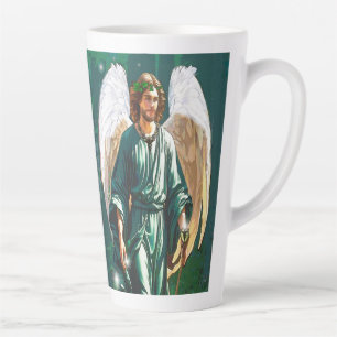 Caneca De Café Latte Arcanjo São Rafael Anjo da Cura Oração Verde