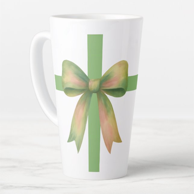Caneca De Café Latte Arco de Presente Elegante – Design Moderno de Nata (Ângulo esquerdo)