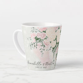 Caneca De Café Latte Arco de Rosa e Ramalhete de Wistéria Rosa Pequeno