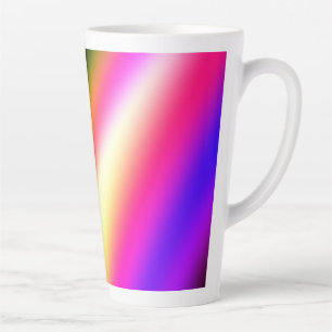 Caneca De Café Latte Arco-íris abstrato pastel cor-de-rosa-azul ombre