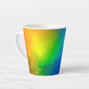 Caneca De Café Latte Arco-íris Néon Névoa