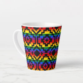Caneca De Café Latte Arco-íris Orgulho LGBTQ Geométrico