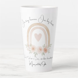 Caneca De Café Latte Arco-íris Pastel Personalizado | Primeiro Dia de a
