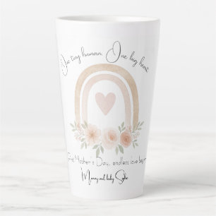 Caneca De Café Latte Arco-íris Pastel Personalizado   Primeiro Dia de a