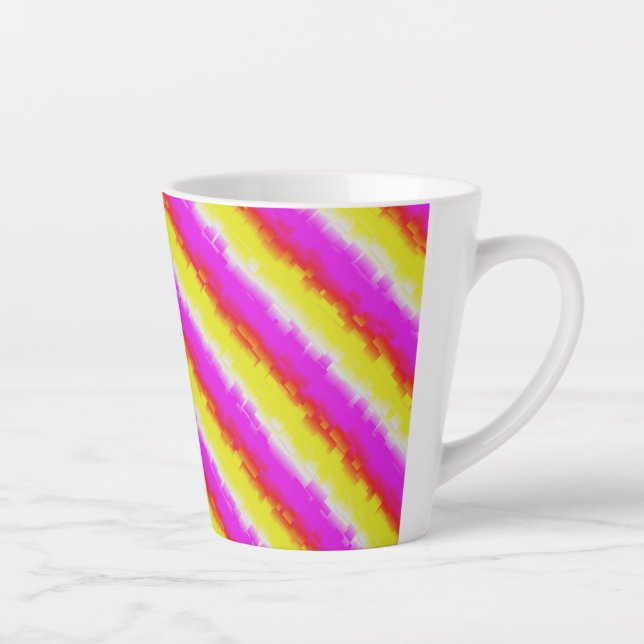 Caneca De Café Latte Ardeco-Arco-Íris, Cor-de-rosa Amarelo (Direita)