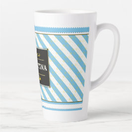 Caneca De Café Latte Argentina Football Fan Flag Colors Stripe Pattern 