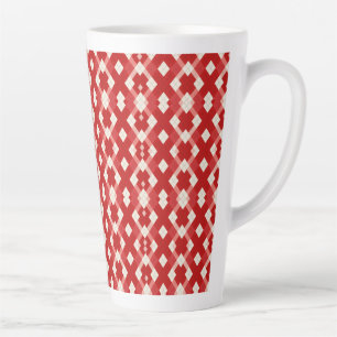 Caneca De Café Latte Argyle, vermelho branco rosa dia dos namorados