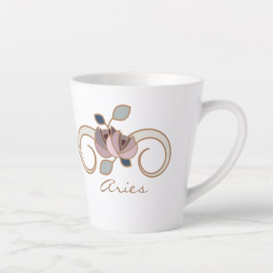 Caneca De Café Latte Aries Zodiac Boho Coffee Mug