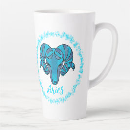 Caneca De Café Latte Áries zodíaco Touro brilho azul 21 de Março a 19 d