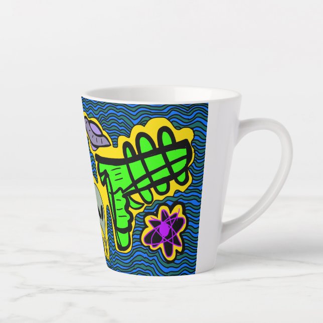 Caneca De Café Latte arma alienígena e espacial  (Direita)