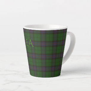 Caneca De Café Latte Armstrong Oficial Clan Tartan com as suas iniciais