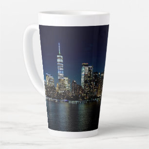 Caneca De Café Latte Arranha-céu da Cidade de Nova York Fotografia Notu