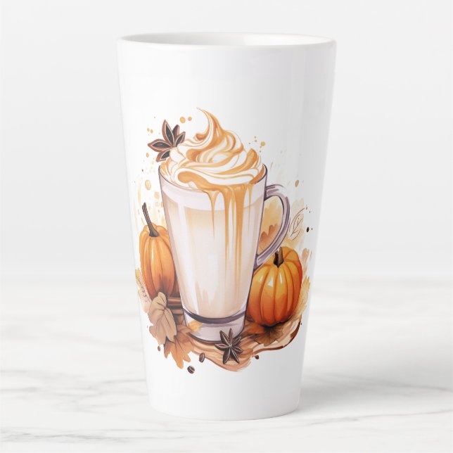 Caneca De Café Latte Arroz Latte Mug-Pumpkin (Frente)