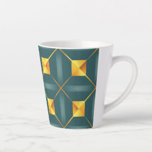 Caneca De Café Latte Art Deco Geométrico 12oz Latte Mug