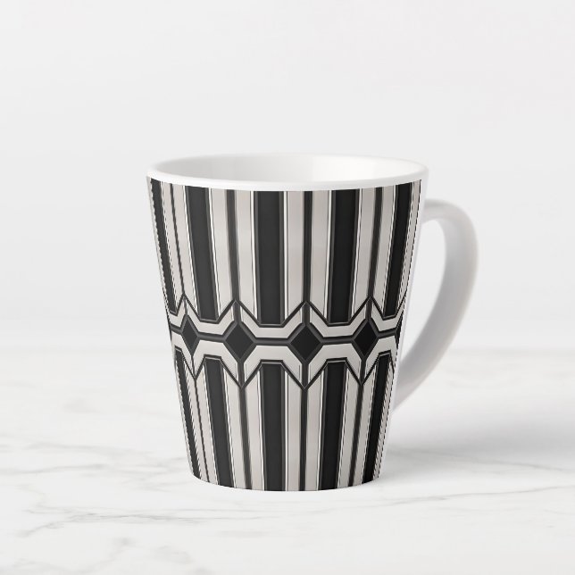 Caneca De Café Latte Art Deco Geométrico 12oz Mug (Ângulo direito)