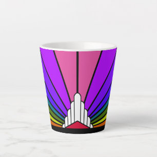 Caneca De Café Latte Art deco sun no arco-íris Latte Mug