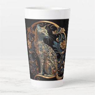 Caneca De Café Latte Art Nouveau Cat Latte Mug