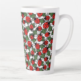 Caneca De Café Latte Art Nouveau Ladybug Insetos Padrão