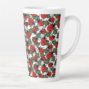 Caneca De Café Latte Art Nouveau Ladybug Insetos Padrão