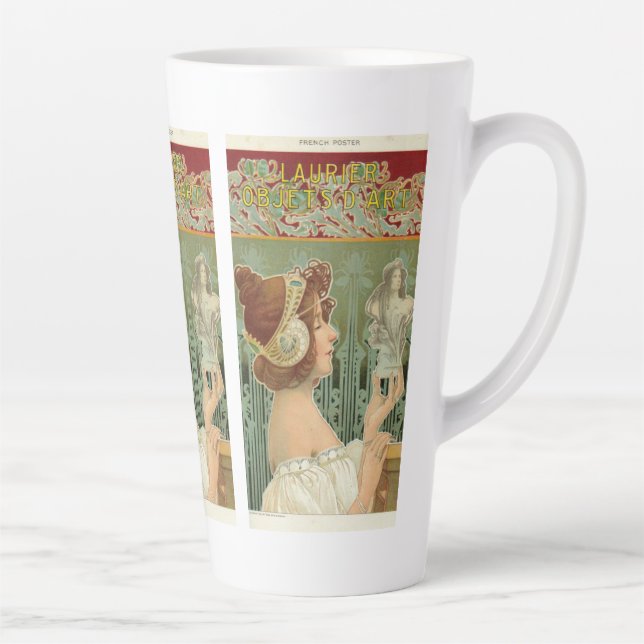 Caneca De Café Latte Art nouveau mulher arte francesa henri livemont Lo (Direita)