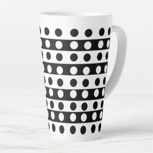 Caneca De Café Latte Arte Abstrata Personalizada em Preto e Branco