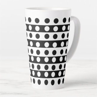 Caneca De Café Latte Arte Abstrata Personalizada em Preto e Branco