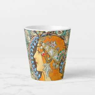 Caneca De Café Latte Arte Alphonse Mucha Nouveau Zodíaco