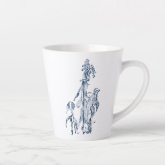 Caneca De Café Latte Arte Botânica de Inverno Aconchegante