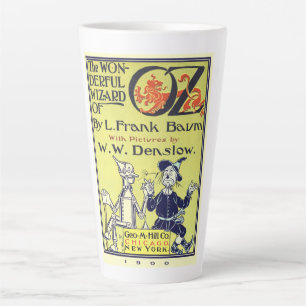 Caneca De Café Latte Arte da capa de livro vintage do Mágico de Oz, Pág