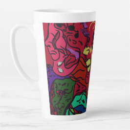 Caneca De Café Latte Arte da Galáxia da Lua Abstrata