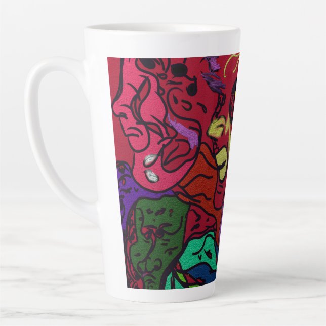 Caneca De Café Latte Arte da Galáxia da Lua Abstrata (Esquerda)