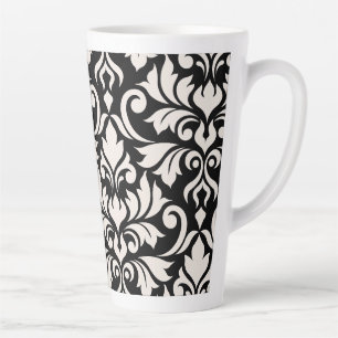 Caneca De Café Latte Arte Damasco I Creme em Preto