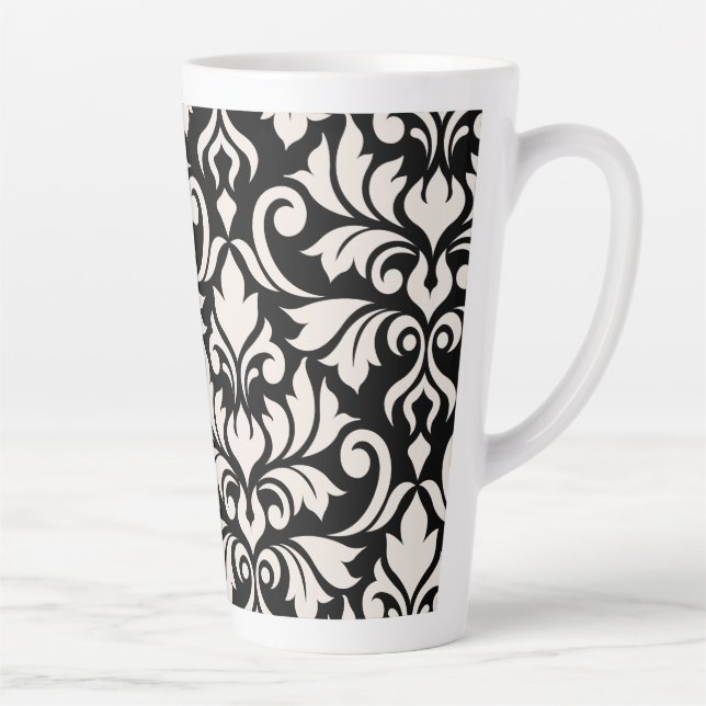 Caneca De Café Latte Arte Damasco I Creme em Preto (Direita)