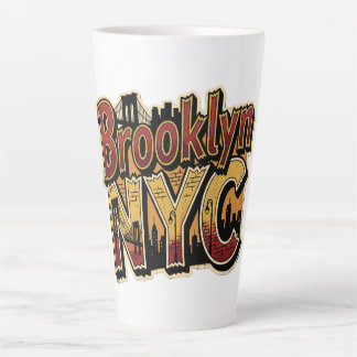 Caneca De Café Latte Arte de Adesivo de Ponte Vintage Brooklyn Nova Yor