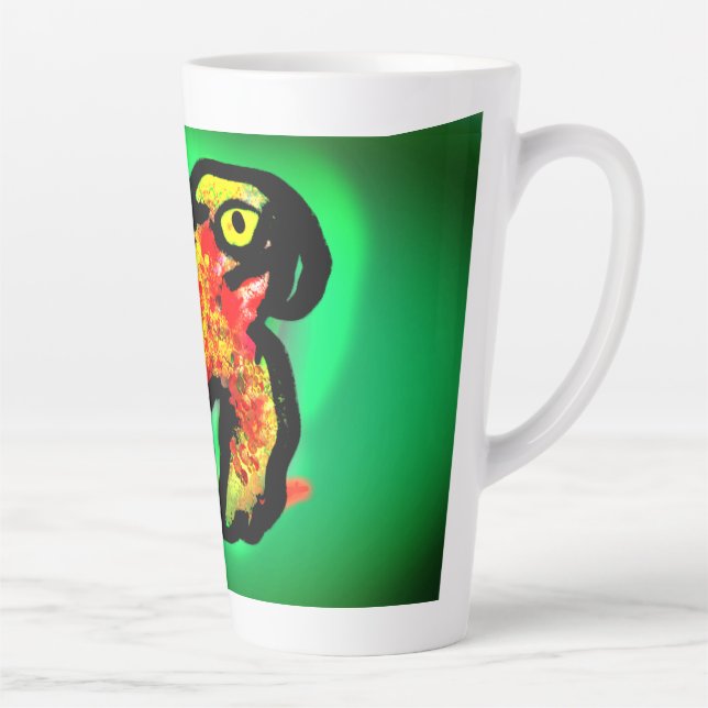 Caneca De Café Latte Arte de camaleão da floresta tropical (Direita)