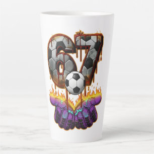 Caneca De Café Latte Arte de Camisa de Futebol Número 67 de Goleiro Leg