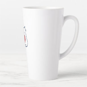 Caneca De Café Latte Arte de Desenho Animado de Gato Fofo Amor Coração