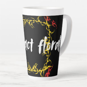 Caneca De Café Latte Arte de Design Floral Abstrato Flor Moderna