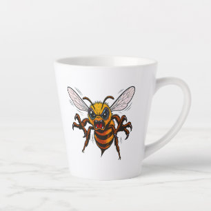Caneca De Café Latte Arte de inseto ousada de carga de vespa de desenho
