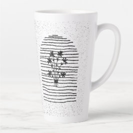 Caneca De Café Latte Arte de linha das flores