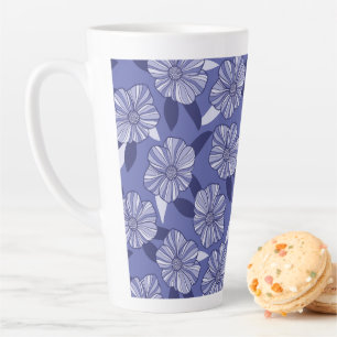 Caneca De Café Latte Arte de Linha Floral Muito Peri