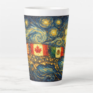 Caneca De Café Latte Arte de Parede de Arte Fina Estilo Van Gogh EUA MX