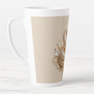 Caneca De Café Latte Arte de Pingente de Coroa de Serpente de Cristal B