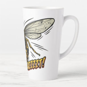 Caneca De Café Latte Arte de Quadrinhos de Vespa Irritada BZZZT