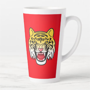 Caneca De Café Latte Arte de Rosto de Tigre Sorridente-21876