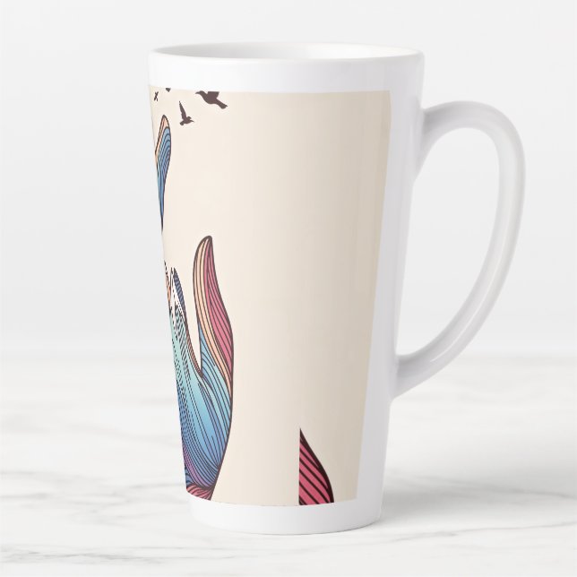 Caneca De Café Latte Arte de voo na montanha (Direita)