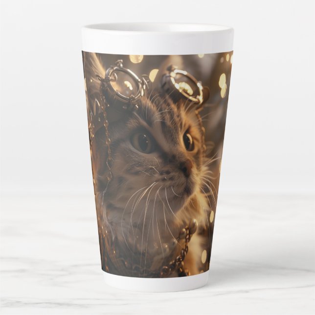 Caneca De Café Latte Arte Digital Do Gelado De Kitten (Frente)